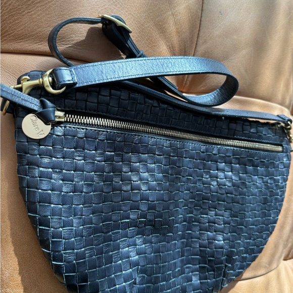 Clare V Midnight Blue Woven Leather Grande Fanny - Picture 5 of 8